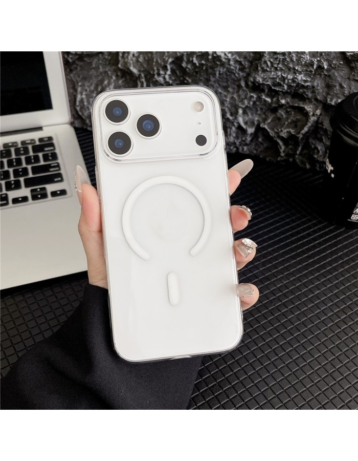 MagSafe Compatible iPhone 18 Pro Max / 17 Pro Max PC Case - Transparent White MagSafe Compatible iPhone 18 Pro Max / 17 Pro Max PC Case - Transparent White