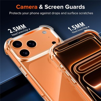 Hybrid Acrylic TPU Case iPhone 18 Pro / 17 Pro with Camera Protection - Transparent