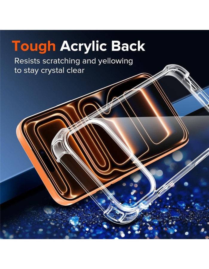 Hybrid Acrylic TPU Case iPhone 18 Pro / 17 Pro with Camera Protection - Transparent