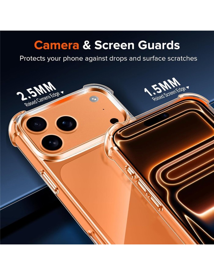 Hybrid Acrylic TPU Case iPhone 18 Pro Max / 17 Pro Max with Camera Protection - Transparent
