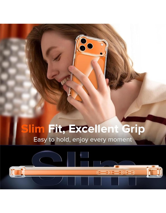 Hybrid Acrylic TPU Case iPhone 18 Pro Max / 17 Pro Max with Camera Protection - Transparent