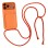 Silicone case with card slot and strap iPhone 18 Pro Max / 17 Pro Max - orange