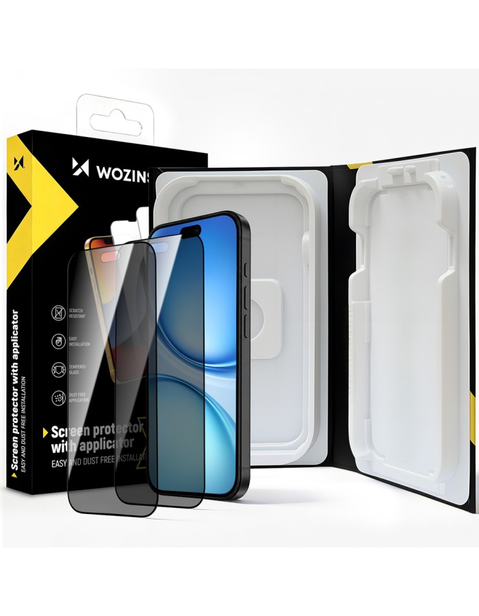 Wozinsky EasyFit Privacy Glass screen protector for iPhone 18 Pro Max - 2 pcs.