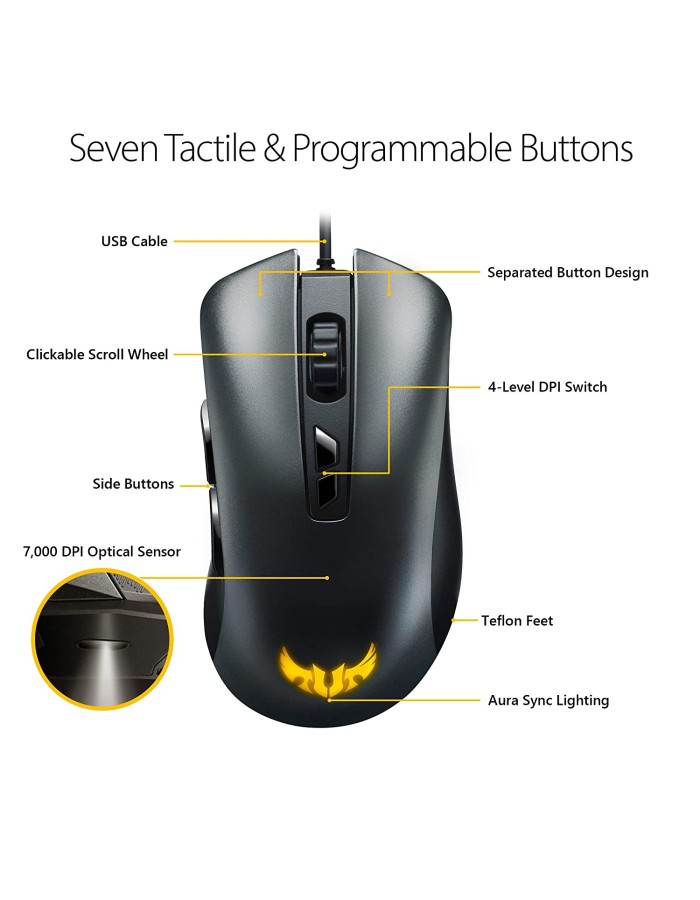 ASUS Gaming Mouse Wired RGB TUF GAMING M3