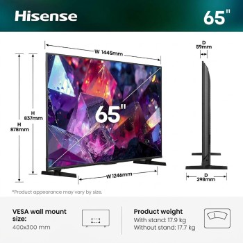 Hisense 65E7S PRO 65'' 4K Smart QLED144hz  TV