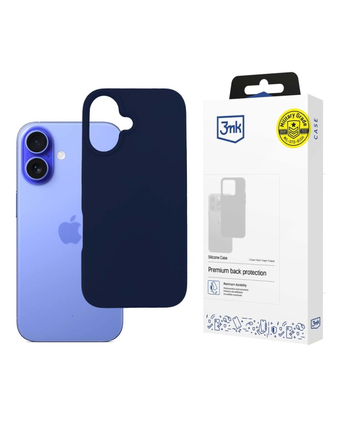 3mk Silicone Case for iPhone 16 Plus - navy blue 3mk Silicone Case for iPhone 16 Plus - navy blue