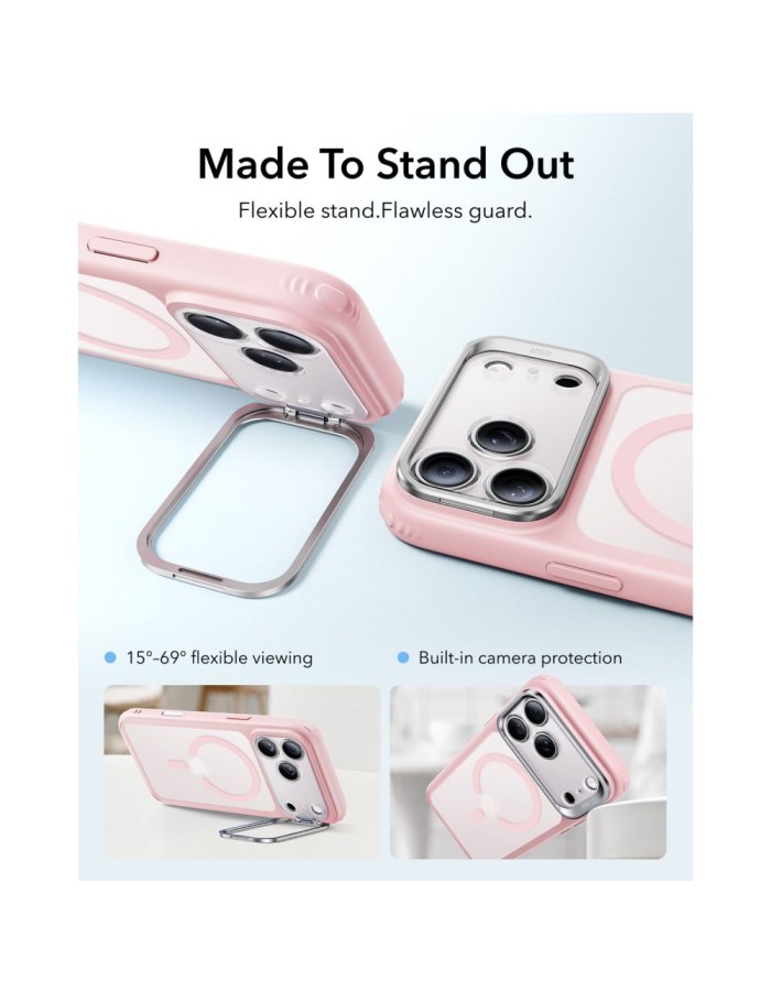 ESR Classic Hybrid Kickstand MagSafe Case for iPhone 18 Pro / 17 Pro - Matte Pink ESR Classic Hybrid Kickstand MagSafe Case for iPhone 18 Pro / 17 Pro - Matte Pink