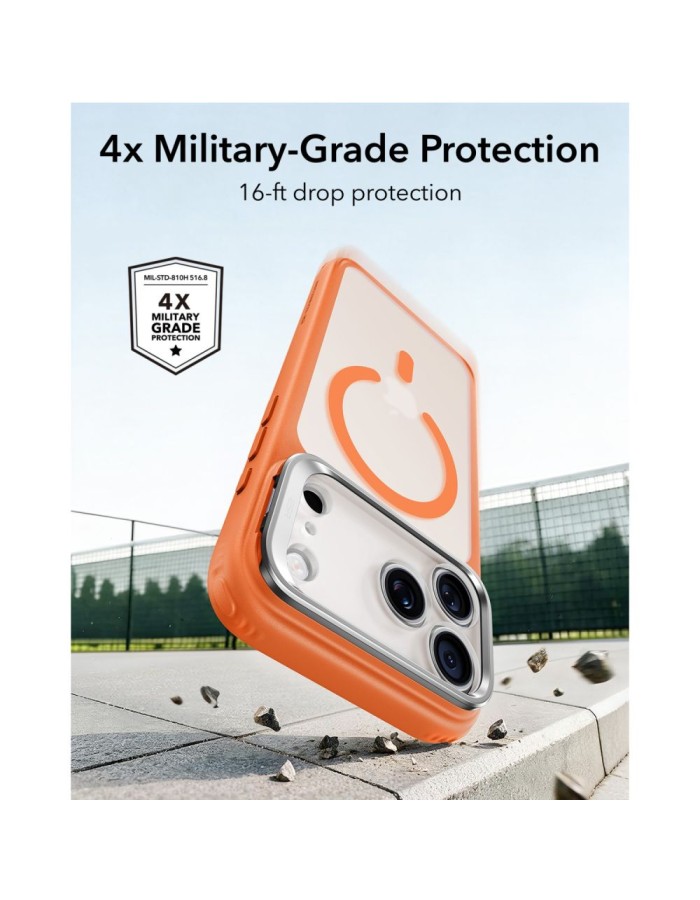 ESR Classic Hybrid Kickstand MagSafe Case for iPhone 18 Pro / 17 Pro - Matte Orange