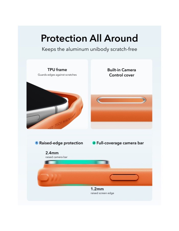 ESR Classic Hybrid Kickstand MagSafe Case for iPhone 18 Pro / 17 Pro - Matte Orange