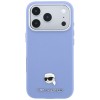 Karl Lagerfeld Grained Karl Head Metal MagSafe Case for iPhone 18 Pro / 17 Pro - Light Blue