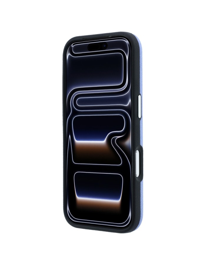 Karl Lagerfeld Grained Karl Head Metal MagSafe Case for iPhone 18 Pro / 17 Pro - Light Blue