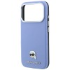 Karl Lagerfeld Grained Karl Head Metal MagSafe Case for iPhone 18 Pro / 17 Pro - Light Blue