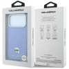Karl Lagerfeld Grained Karl Head Metal MagSafe Case for iPhone 18 Pro / 17 Pro - Light Blue