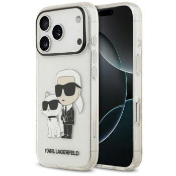 Karl Lagerfeld IML NFT Glitter Karl&amp;amp;Choupette Case for iPhone 18 Pro / 17 Pro - Transparent