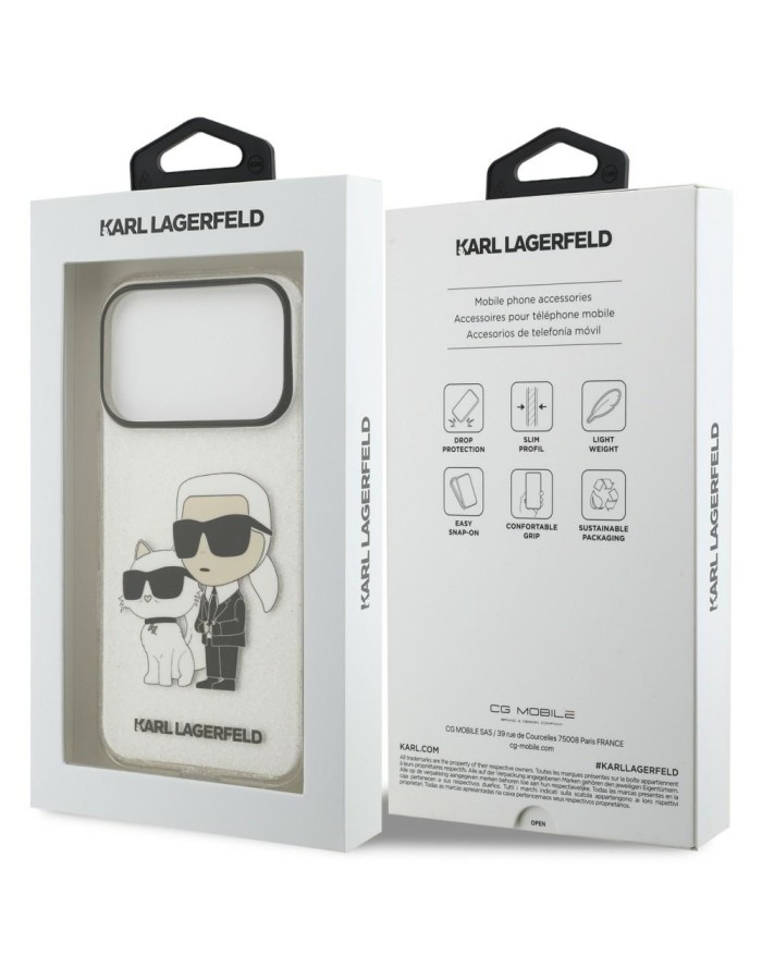 Karl Lagerfeld IML NFT Glitter Karl&Choupette Case for iPhone 18 Pro / 17 Pro - Transparent Karl Lagerfeld IML NFT Glitter Karl&Choupette Case for iPhone 18 Pro / 17 Pro - Transparent