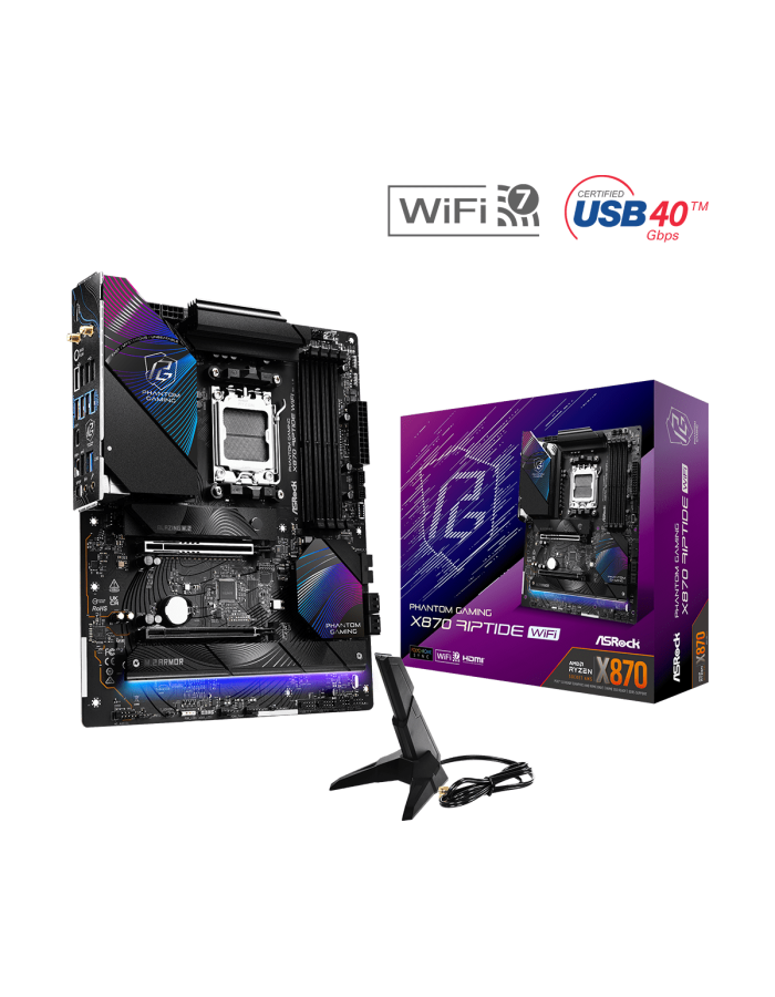 MB ASRock X870 Riptide WiFi Motherboard ATX AM5 MB ASRock X870 Riptide WiFi Motherboard ATX AM5