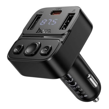 HOCO Bluetooth Car FM Transmitter + 35W car charger 2xUSB &amp; USB-C  E87
