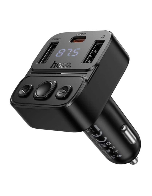 HOCO Bluetooth Car FM Transmitter + 35W car charger 2xUSB & USB-C E87 HOCO Bluetooth Car FM Transmitter + 35W car charger 2xUSB & USB-C E87