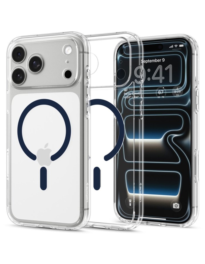 Spigen Ultra Hybrid MagSafe Case for iPhone 18 Pro / 17 Pro - Clear Navy Blue Spigen Ultra Hybrid MagSafe Case for iPhone 18 Pro / 17 Pro - Clear Navy Blue