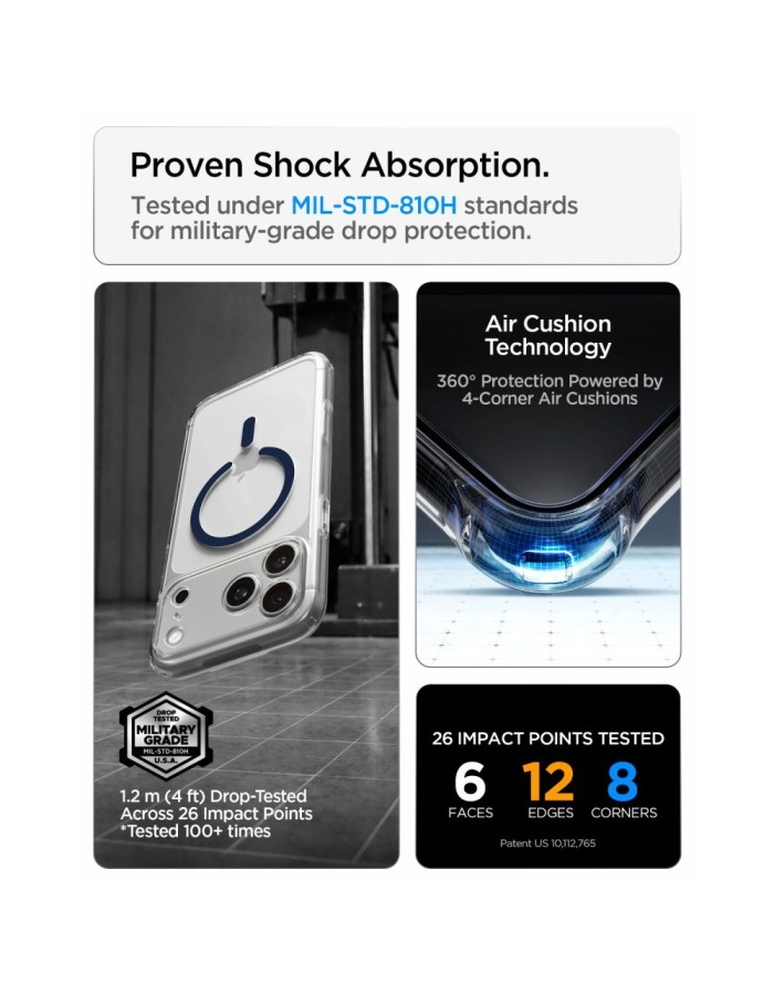 Spigen Ultra Hybrid MagSafe Case for iPhone 18 Pro / 17 Pro - Clear Navy Blue Spigen Ultra Hybrid MagSafe Case for iPhone 18 Pro / 17 Pro - Clear Navy Blue