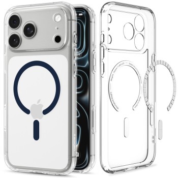 Spigen Ultra Hybrid MagSafe Case for iPhone 18 Pro / 17 Pro - Clear Navy Blue