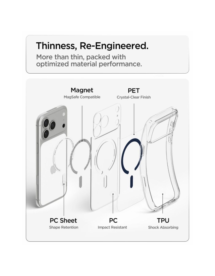 Spigen Ultra Hybrid MagSafe Case for iPhone 18 Pro / 17 Pro - Clear Navy Blue Spigen Ultra Hybrid MagSafe Case for iPhone 18 Pro / 17 Pro - Clear Navy Blue
