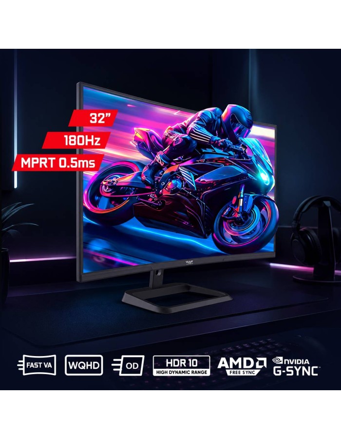 Armaggeddon Gaming Monitor 32'' Curved 2K 180Hz 10Bit True Color 0.5ms PXP 32-PRO.G White Armaggeddon Gaming Monitor 32'' Curved 2K 180Hz 10Bit True Color 0.5ms PXP 32-PRO.G White