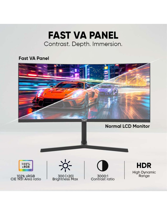 Armaggeddon Gaming Monitor 30'' Curved 2K 200Hz R1800 PXP 30-XD White Armaggeddon Gaming Monitor 30'' Curved 2K 200Hz R1800 PXP 30-XD White