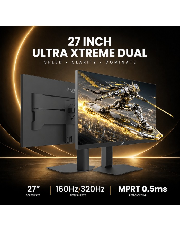 Armaggeddon Gaming Monitor 27'' 4K IPS 160Hz 10Bit 0.5ms Height-Swivel-Pivot Adjustable PXP 27-UXD Black Armaggeddon Gaming Monitor 27'' 4K IPS 160Hz 10Bit 0.5ms Height-Swivel-Pivot Adjustable PXP 27-UXD Black