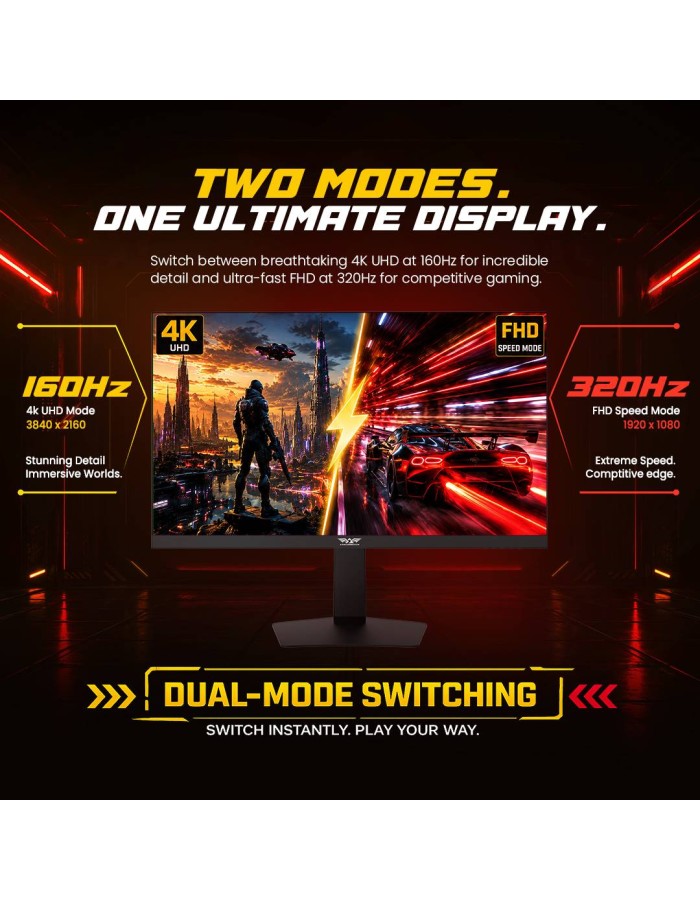 Armaggeddon Gaming Monitor 27'' 4K IPS 160Hz 10Bit 0.5ms Height-Swivel-Pivot Adjustable PXP 27-UXD Black Armaggeddon Gaming Monitor 27'' 4K IPS 160Hz 10Bit 0.5ms Height-Swivel-Pivot Adjustable PXP 27-UXD Black