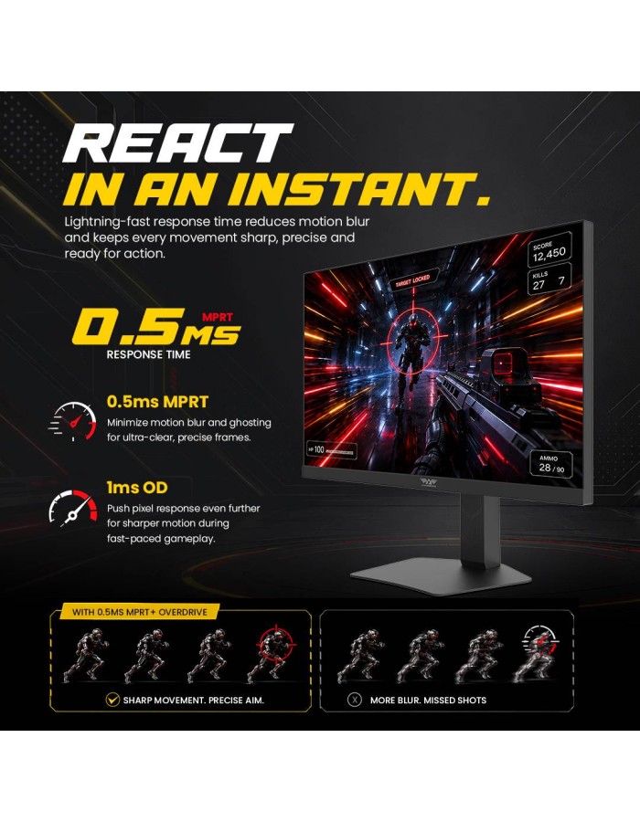 Armaggeddon Gaming Monitor 27'' 4K IPS 160Hz 10Bit 0.5ms Height-Swivel-Pivot Adjustable PXP 27-UXD Black Armaggeddon Gaming Monitor 27'' 4K IPS 160Hz 10Bit 0.5ms Height-Swivel-Pivot Adjustable PXP 27-UXD Black