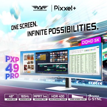 Armaggeddon Gaming Monitor 49'' Curved DQHD 5K 165Hz R1500 PIP Height Adjustable PXP 49 Pro Black