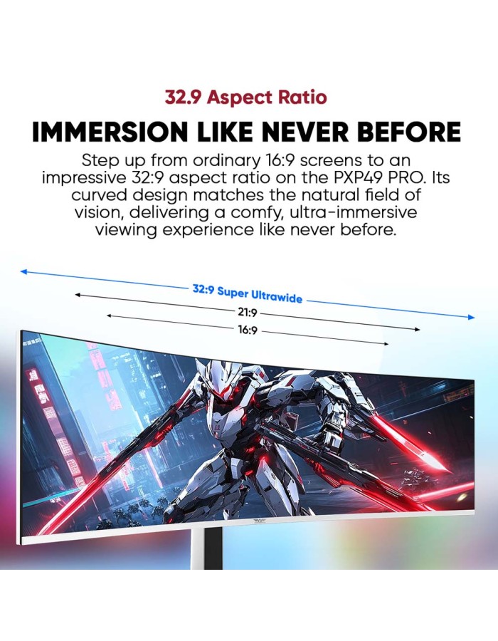 Armaggeddon Gaming Monitor 49'' Curved DQHD 5K 165Hz R1500 PIP Height Adjustable PXP 49 Pro Black Armaggeddon Gaming Monitor 49'' Curved DQHD 5K 165Hz R1500 PIP Height Adjustable PXP 49 Pro Black