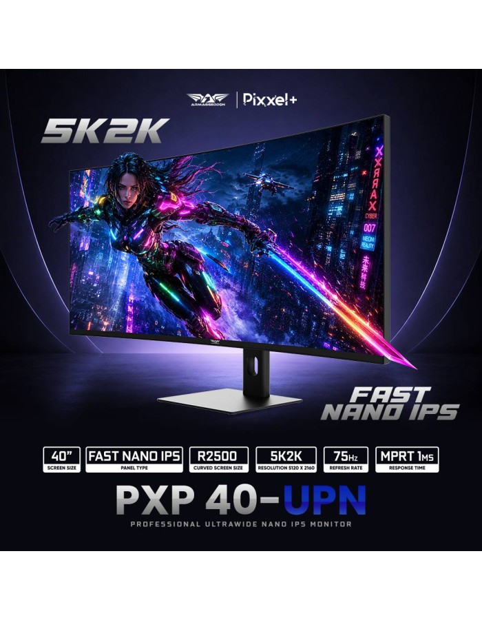 Armaggeddon Gaming Monitor 40'' Curved LG Nano 5K2K 120Hz IPS 2500R Height Adjustable PXP 40-UPN Black Armaggeddon Gaming Monitor 40'' Curved LG Nano 5K2K 120Hz IPS 2500R Height Adjustable PXP 40-UPN Black