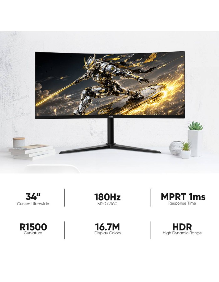 Armaggeddon Gaming Monitor 34'' Curved 3.5K 180Hz 1ms PIP/PBP 1800R PXP 34-Pro-C White Armaggeddon Gaming Monitor 34'' Curved 3.5K 180Hz 1ms PIP/PBP 1800R PXP 34-Pro-C White