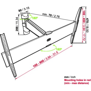 Vogels Physix PHW300L LCD Wall Support 42'' to 65''