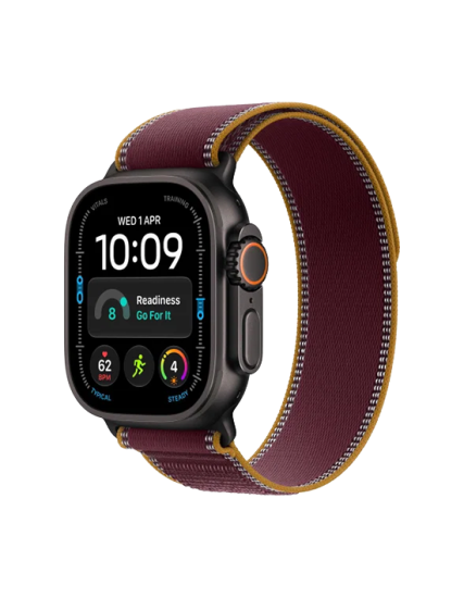 Watch Apple Watch Ultra 4 (2026) 5G 49mm Black Titanium Case with Burgundy Trail Loop M/L - Burgundy