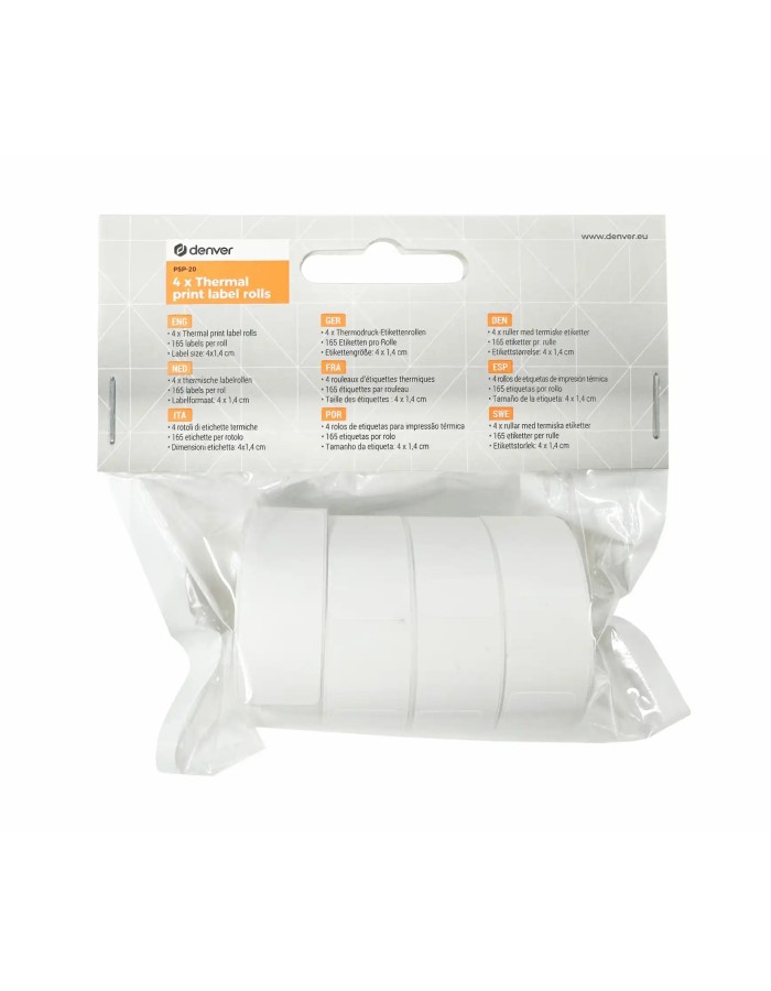 Denver PSP-20 Pack of 4x Label Sticker Rolls For MBP-16 Denver PSP-20 Pack of 4x Label Sticker Rolls For MBP-16