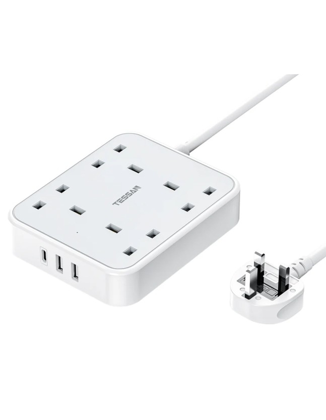Tessan TS-202-C 4-Gang AC Extension 2m 13A with 2x USBA 1x USBC 15W Tessan TS-202-C 4-Gang AC Extension 2m 13A with 2x USBA 1x USBC 15W