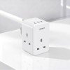 Tessan TS-227-PD 3-Gang 13A AC Plug Through with 2x USBA & 1x USBC 20W Tessan TS-227-PD 3-Gang 13A AC Plug Through with 2x USBA & 1x USBC 20W