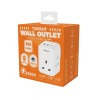 Tessan TS-227-PD 3-Gang 13A AC Plug Through with 2x USBA & 1x USBC 20W Tessan TS-227-PD 3-Gang 13A AC Plug Through with 2x USBA & 1x USBC 20W