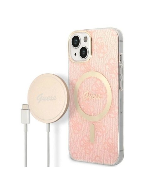 Set Guess GUBPP14MH4EACSP Case+ Charger iPhone 14 Plus 6.7" pink/pink hard case 4G Print MagSafe Set Guess GUBPP14MH4EACSP Case+ Charger iPhone 14 Plus 6.7" pink/pink hard case 4G Print MagSafe
