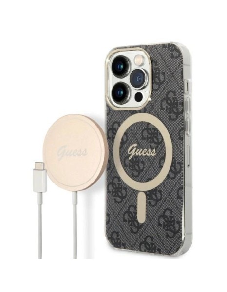 Set Guess GUBPP14XH4EACSK Case+ Charger iPhone 14 Pro Max 6.7" black/black hard case 4G Print MagSafe Set Guess GUBPP14XH4EACSK Case+ Charger iPhone 14 Pro Max 6.7" black/black hard case 4G Print MagSafe