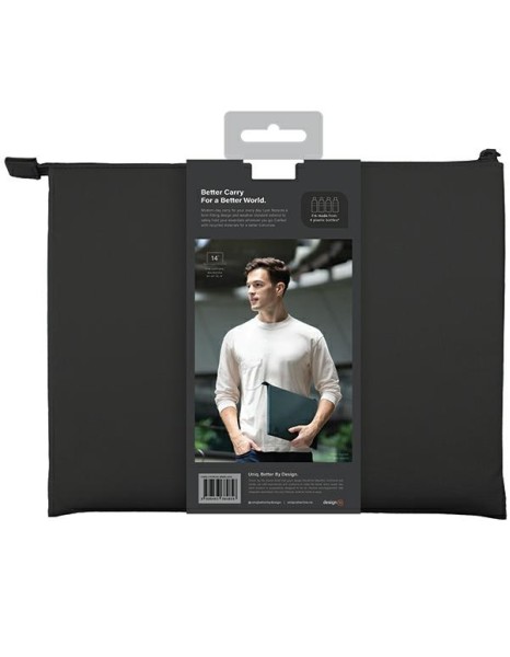 Uniq Lyon Waterproof RPET case for a 14" laptop - black Uniq Lyon Waterproof RPET case for a 14" laptop - black