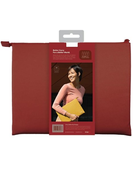 Uniq Lyon Waterproof RPET case for a 14" laptop - red Uniq Lyon Waterproof RPET case for a 14" laptop - red