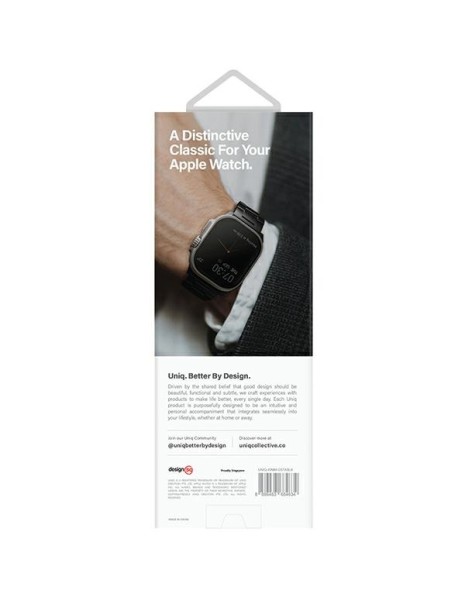 Uniq Osta Stainless Steel Strap for Apple Watch 1/2/3/4/5/6/7/8/SE/SE2/Ultra 42/44/45/49mm - Black Uniq Osta Stainless Steel Strap for Apple Watch 1/2/3/4/5/6/7/8/SE/SE2/Ultra 42/44/45/49mm - Black
