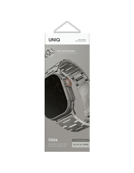 Uniq Osta Stainless Steel strap for Apple Watch 1/2/3/4/5/6/7/8/SE/SE2/Ultra 42/44/45/49mm - silver Uniq Osta Stainless Steel strap for Apple Watch 1/2/3/4/5/6/7/8/SE/SE2/Ultra 42/44/45/49mm - silver