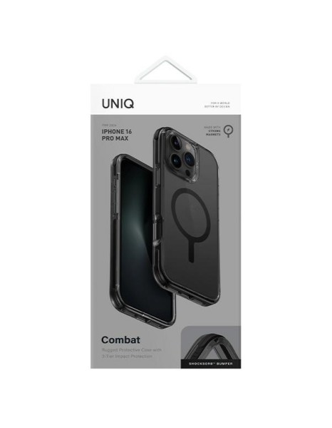 Uniq Combat iPhone 16 Pro Max 6.9" case Magclick Charging black/carbon black Uniq Combat iPhone 16 Pro Max 6.9" case Magclick Charging black/carbon black