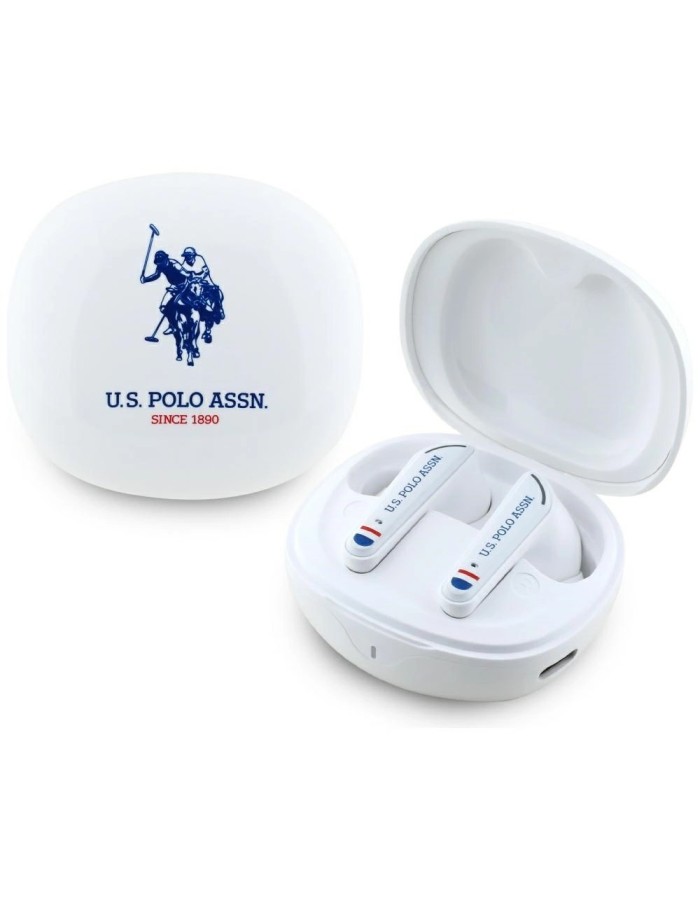 TWS US Polo DH Logo Bluetooth Headphones - White TWS US Polo DH Logo Bluetooth Headphones - White