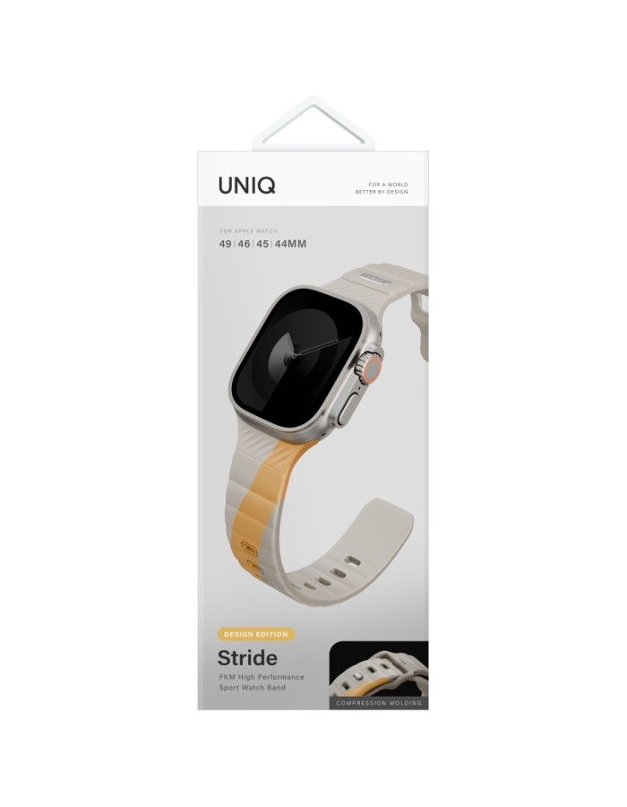 Uniq Stride De Rubber Strap for Apple Watch 44 / 45 / 46 / 49 mm - Beige